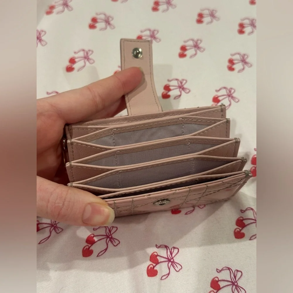 Pink Christian Dior Quilted Cardholder/Wallet